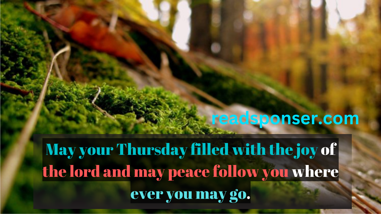May your Thursday filled with the joy of the lord and may peace follow you where ever you may go.