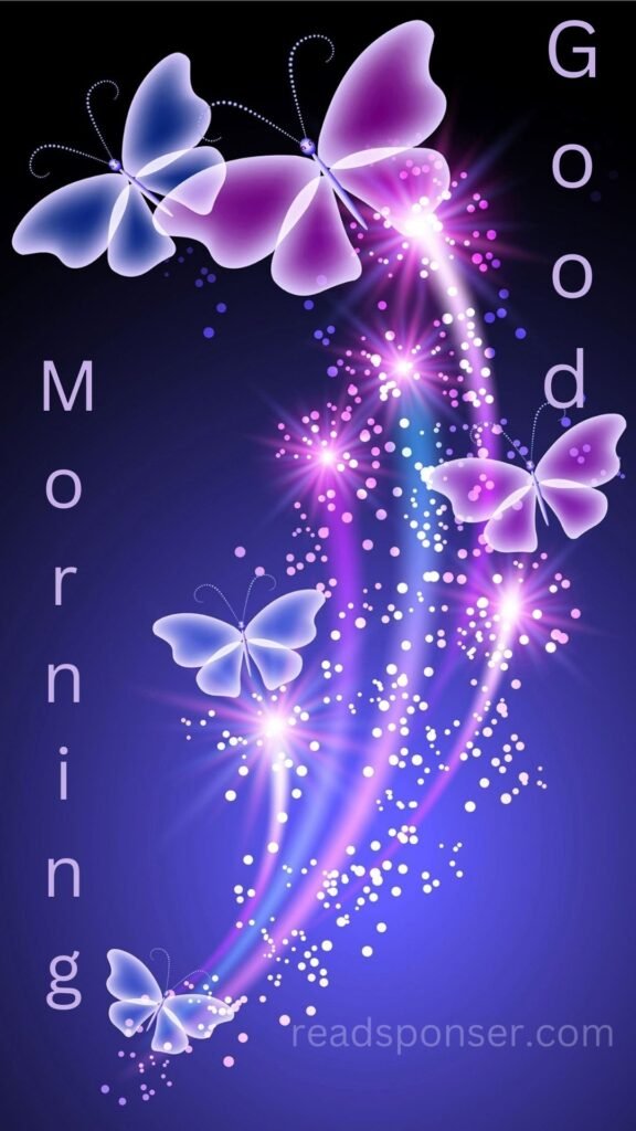 A wonderful picture of flying butterflies and shining lights is messaging you to star you wonderful thursday morning