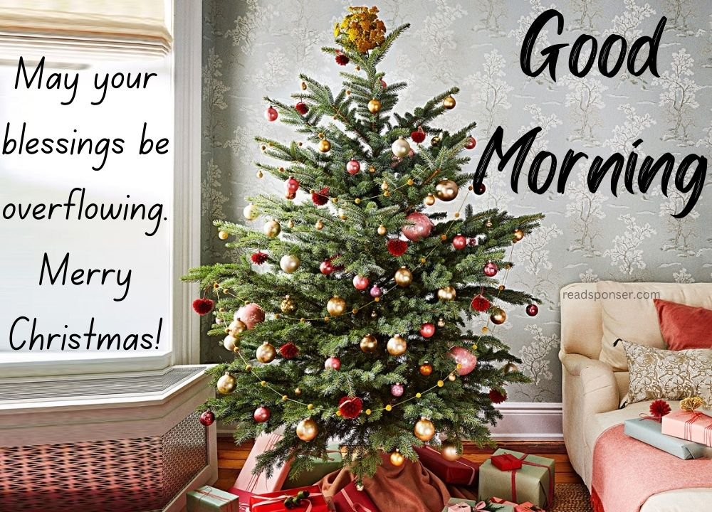 Attractive christmas tree is wishing you a cool christmas morning with a beautiful message to you
