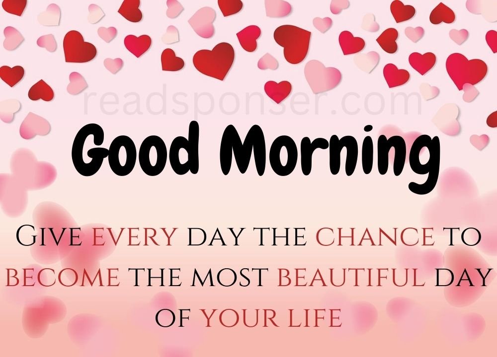 The multicolored heart are scatted around and have a beautiful message to you to start a special morning