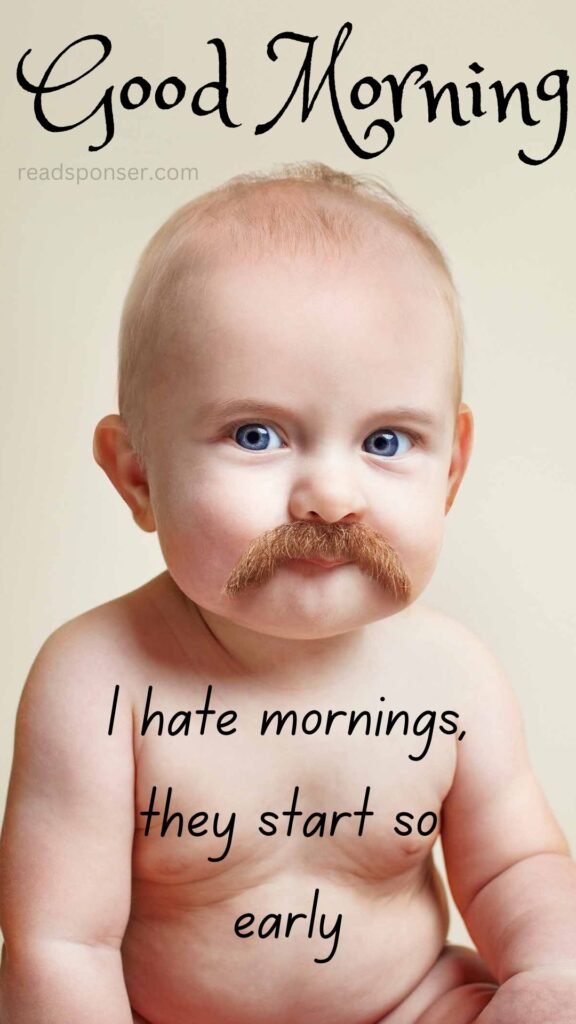There is a funny kid is giving you a funny message and wishing you a good morning